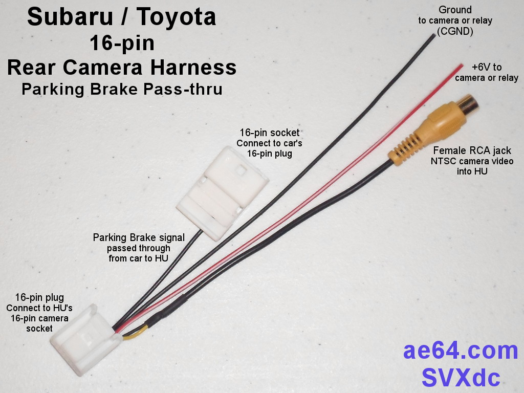 Subaru 16pin Rear Camera Harness