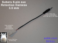 Picture of Subaru 8-pin aux retention harness with 3.5mm plug