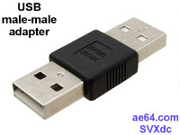 USB male-male adapter